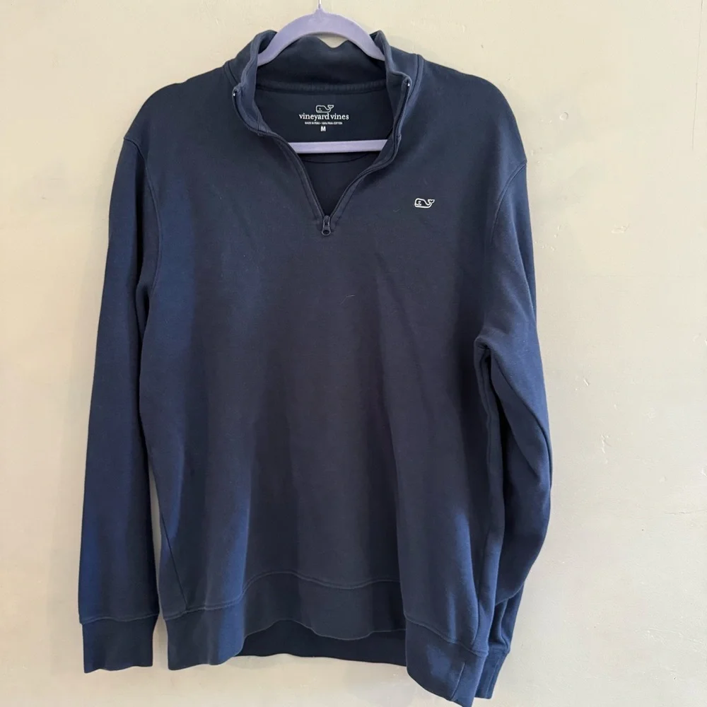 Vineyard Vines Men's Navy Quarter Zip Sweater